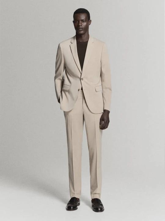 Zdjęcie produktu Spodnie garniturowe París super slim fit beżowy - Mężczyzna - MANGO MAN