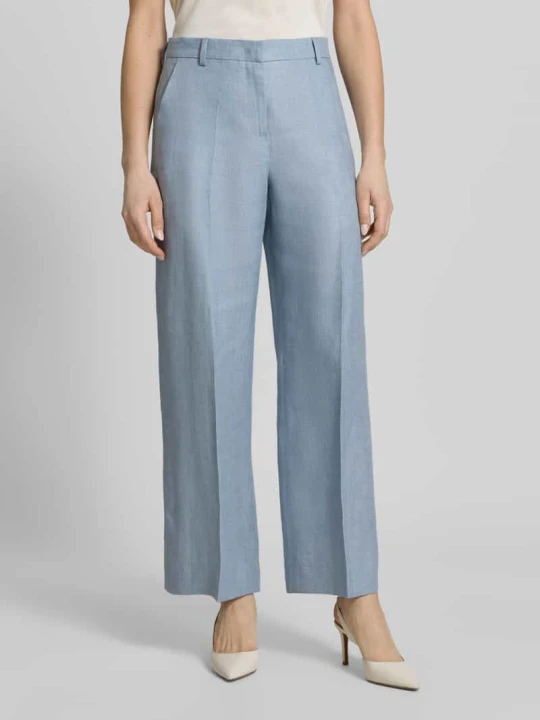 Zdjęcie produktu Spodnie garniturowe Straight-Leg z czystego lnu krój regular fit model 'MALIZIA' Weekend Max Mara Jasnoniebieski