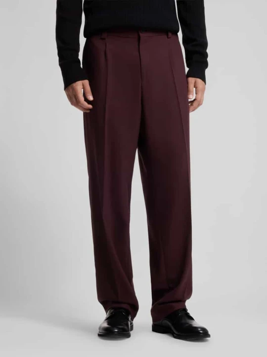 Zdjęcie produktu Spodnie garniturowe w kroju modern fit z dodatkiem wiskozy model 'Flips251X' Hugo Bordowy