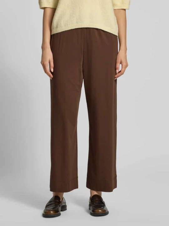 Zdjęcie produktu Spodnie garniturowe w kroju regular fit z elastycznym pasem model 'MODICO' Weekend Max Mara Ciemnobrązowy