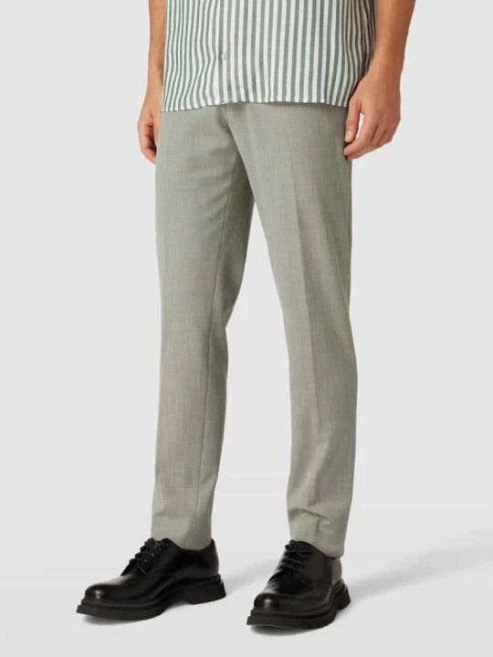 Zdjęcie produktu Spodnie garniturowe w kroju slim fit ze strukturalnym wzorem MCNEAL Zielony