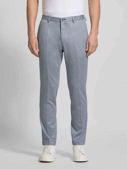 Zdjęcie produktu Spodnie garniturowe w kroju slim fit ze strukturalnym wzorem Roy Robson Jasnoniebieski