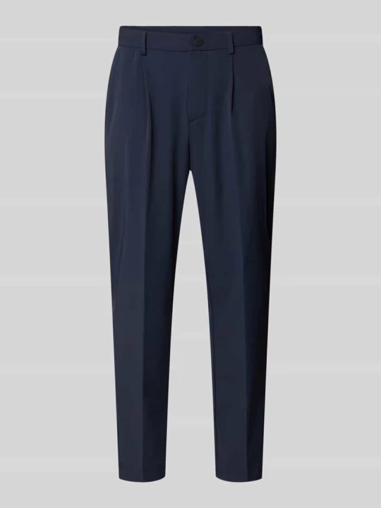 Zdjęcie produktu Spodnie garniturowe z kantami model 'PANTALACCIO' MARKUP Granatowy