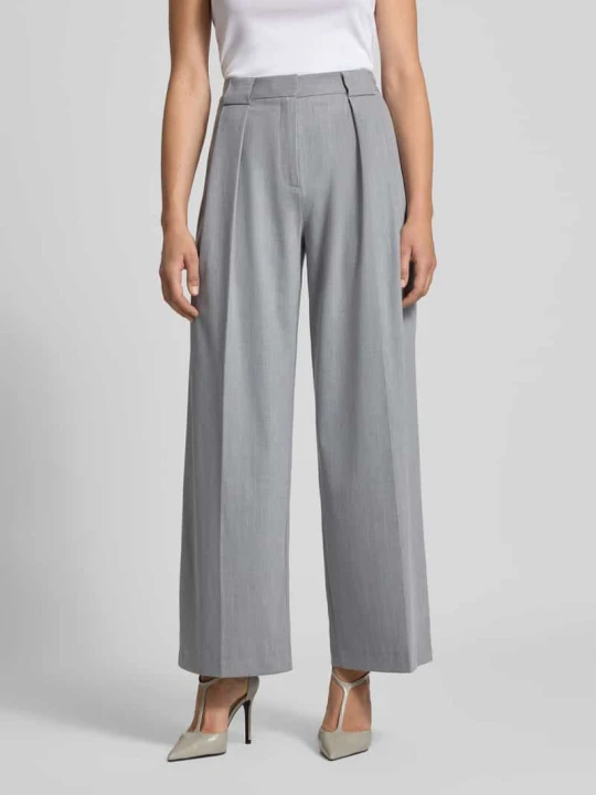 Zdjęcie produktu Spodnie garniturowe z lejącej tkaniny Style Icon Collection Średnioszary melanż