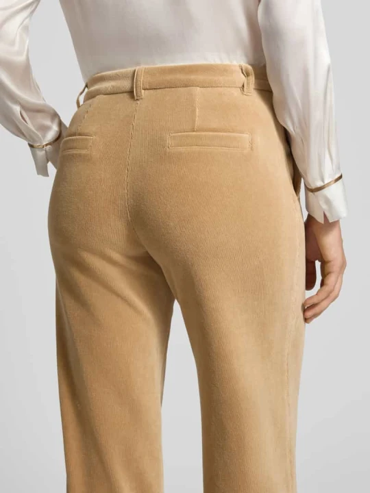 Zdjęcie produktu Spodnie garniturowe z szerokimi nogawkami z mieszanka bawełny model 'WUKARI' Marc Cain Camel