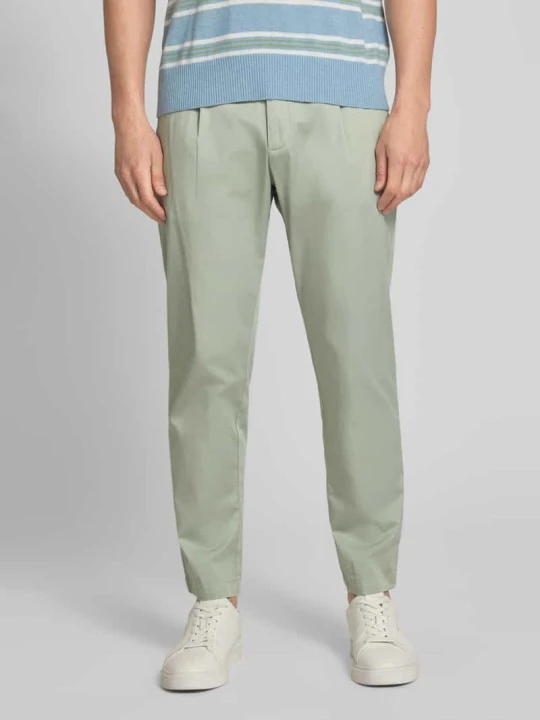 Zdjęcie produktu Spodnie garniturowe o kroju slim fit z zaszewkami i francuskimi wpuszczanymi kieszeniami CINQUE Miętowy
