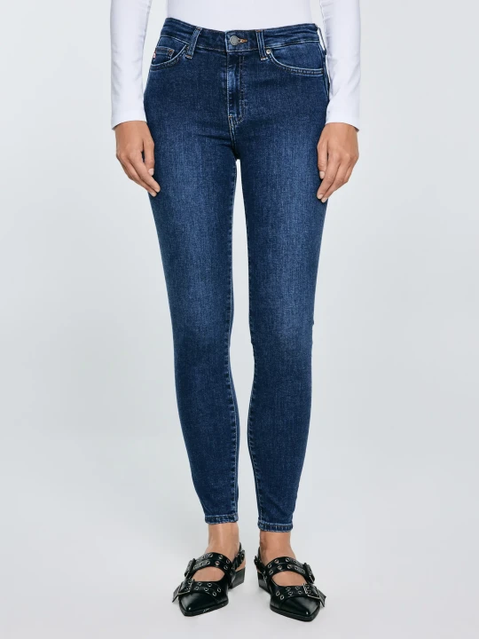 Zdjęcie produktu jeansy damskie push up z wysokim stanem granatowe melinda high waist 517 Big Star