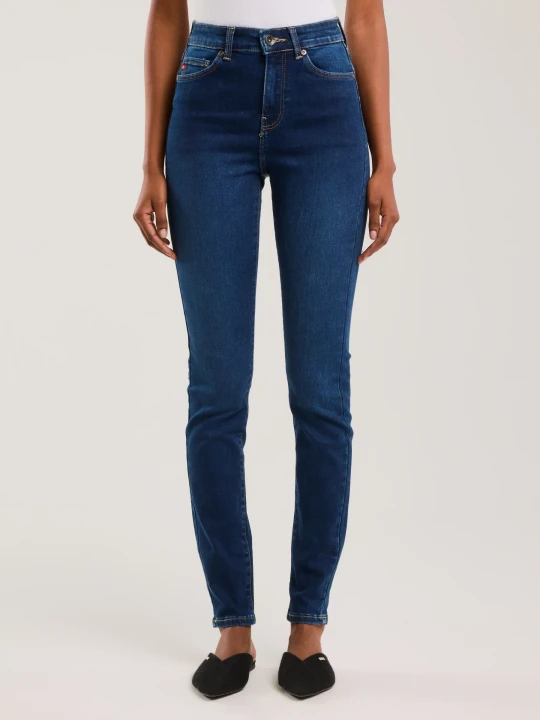 Zdjęcie produktu jeansy damskie skinny z wysokim stanem niebieskie clara 358 Big Star