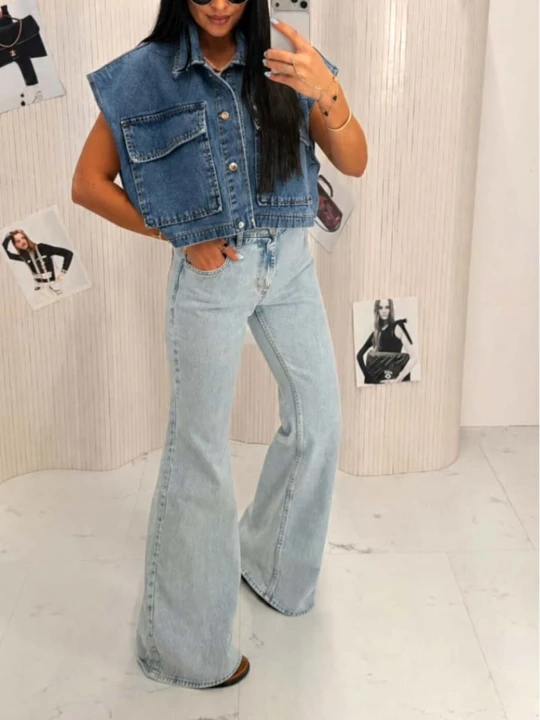 Zdjęcie produktu Spodnie jeansowe dzwony MEILY - jeans  magmac 