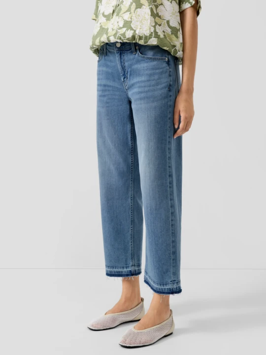 Zdjęcie produktu Skrócony dżinsy Karolin: Regular Fit / Mid Rise / Straight Leg / otwarty dół s.Oliver niebieski