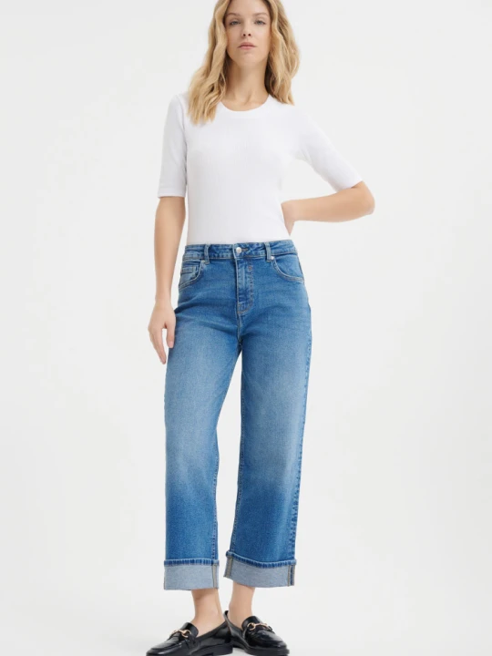 Zdjęcie produktu Spodnie jeansowe typu cropped Greenpoint niebieski