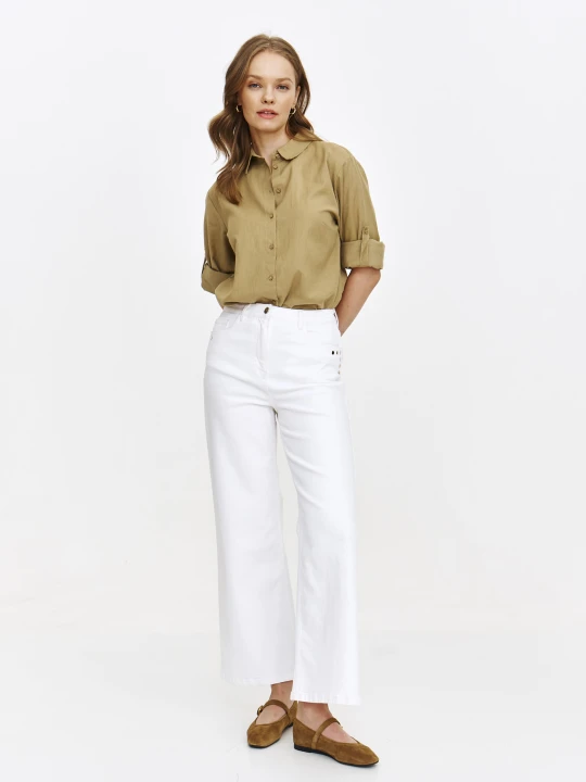 Zdjęcie produktu Spodnie jeansowe typu culotte TOP SECRET Biały