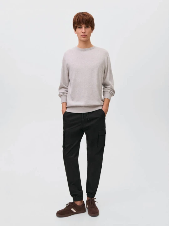 Zdjęcie produktu Spodnie jogger cargo ze sznurkiem czarny - Teen - MANGO TEEN