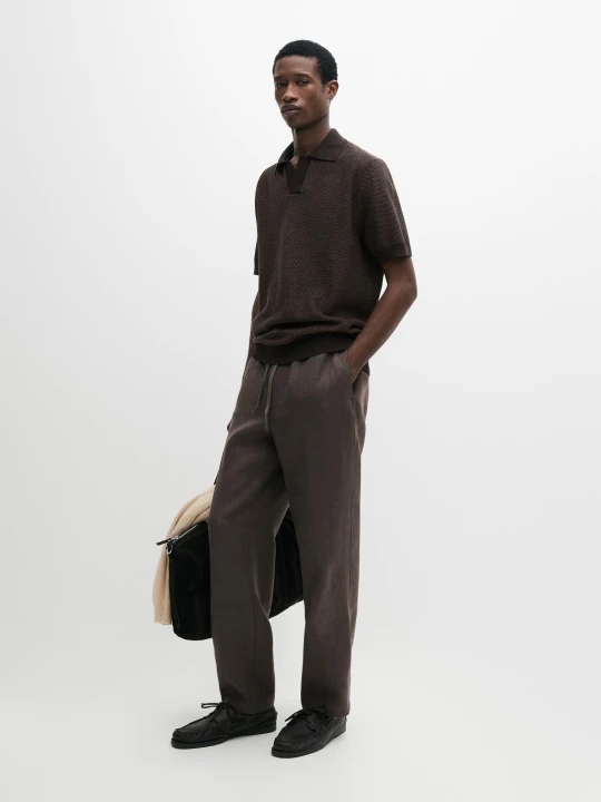 Zdjęcie produktu Spodnie Jogger Z Lnu - Szarawozielony - - Massimo Dutti - Male