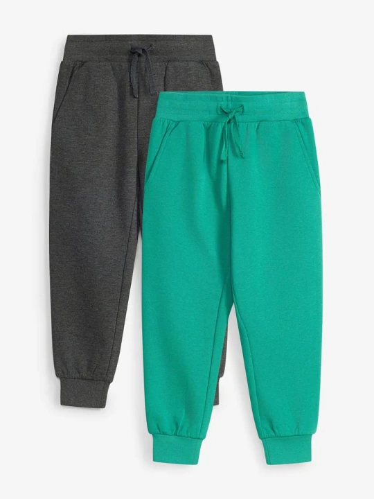 Zdjęcie produktu Spodnie joggingowe z miękkiej mieszanki bawełny (2 szt.) BonPrix zielony