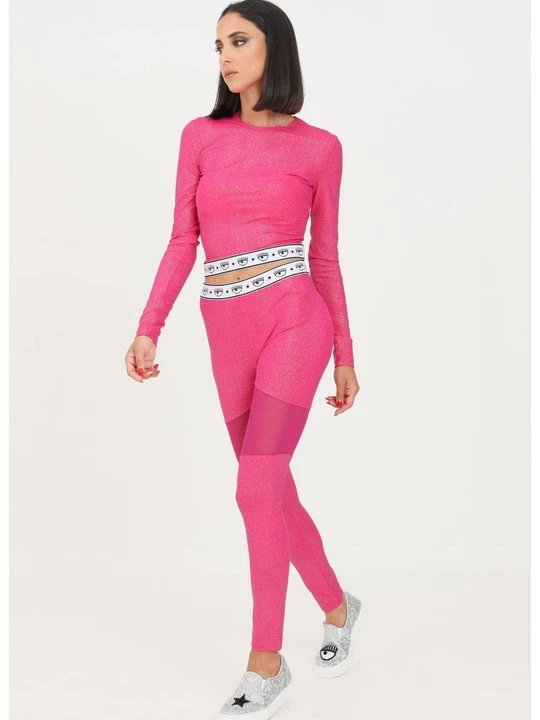 Zdjęcie produktu Spodnie legginsy Chiara Ferragni różowy neon