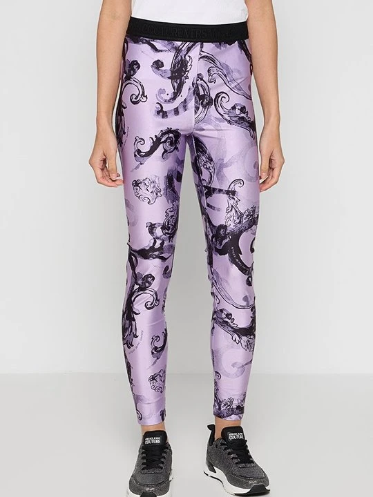 Zdjęcie produktu Spodnie legginsy Versace Jeans Couture fioletowy
