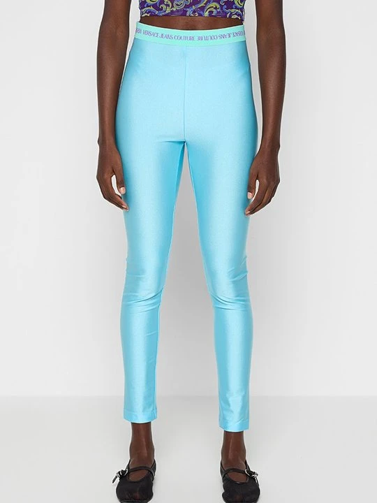 Zdjęcie produktu Spodnie legginsy Versace Jeans Couture jasnoniebieski