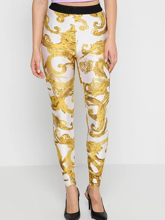 Zdjęcie produktu Spodnie legginsy Versace Jeans Couture złoty