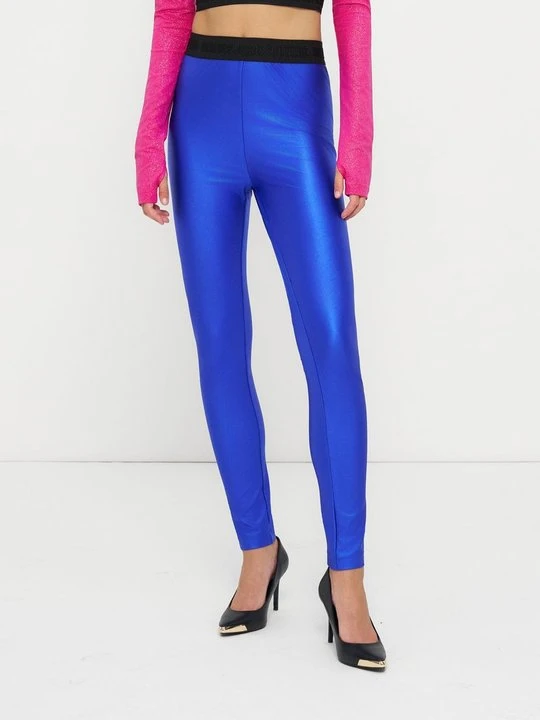 Zdjęcie produktu Spodnie legginsy Versace Jeans Couture niebieski