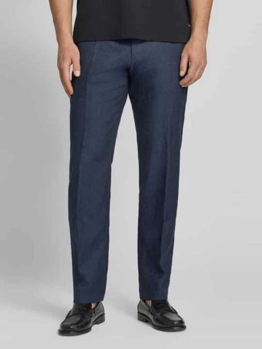 Zdjęcie produktu Spodnie lniane o kroju slim fit z tunelem model 'Sake' JOOP! Granatowy