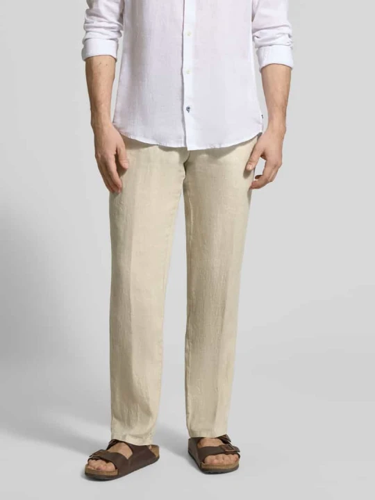 Zdjęcie produktu Krój straight fit spodnie z lnu z czystego lnu model 'Lynx' Mmx Beżowy