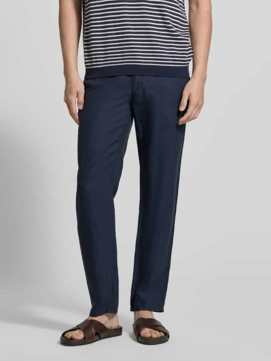 Zdjęcie produktu Spodnie z lnu o kroju slim fit z czystego lnu model 'Fabio' BRAX Granatowy