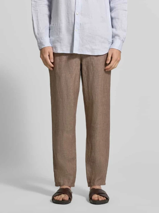 Zdjęcie produktu Spodnie z lnu o kroju slim fit z czystego lnu model 'Fabio' BRAX Jasnobrązowy