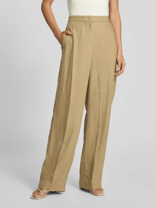 Zdjęcie produktu Spodnie lniane o kroju tailored fit z mieszanki lnu i lyocellu Tommy Hilfiger Beżowy