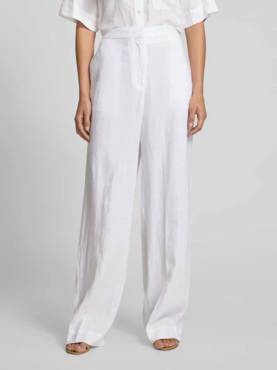 Zdjęcie produktu Spodnie lniane o kroju tailored fit z mieszanki lnu i lyocellu Tommy Hilfiger Biały