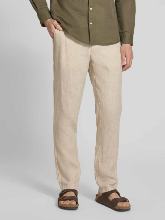 Zdjęcie produktu Spodnie lniane z wpuszczanymi kieszeniami model 'Pandrup' Casual Friday