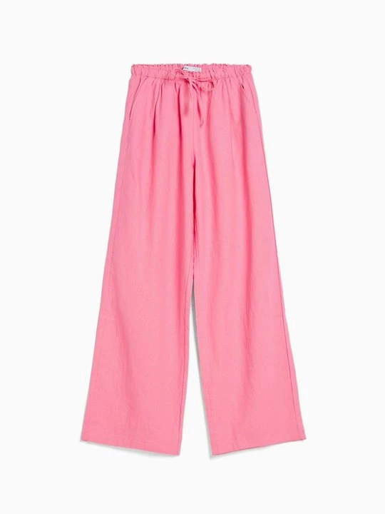 Zdjęcie produktu Spodnie materiałowe Bershka różowy
