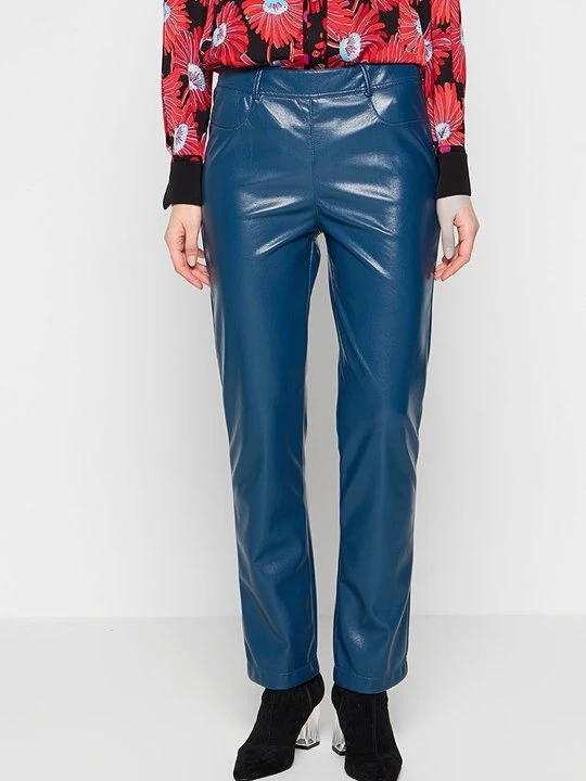Zdjęcie produktu Spodnie materiałowe Diane Von Furstenberg niebieski