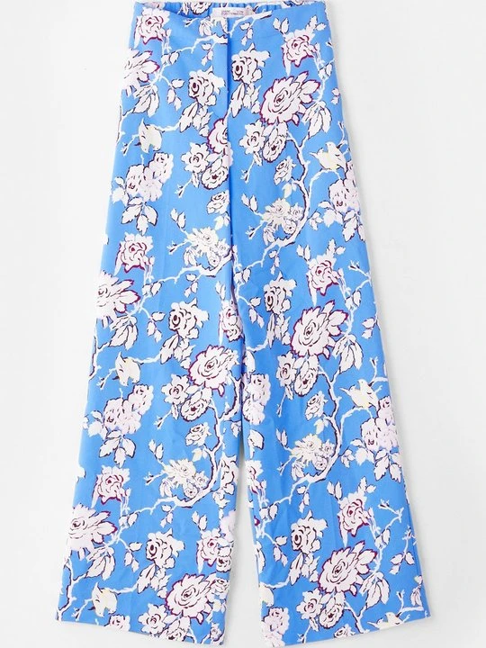 Zdjęcie produktu Spodnie materiałowe Diane Von Furstenberg niebieski
