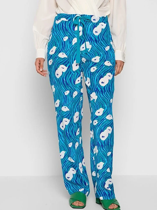 Zdjęcie produktu Spodnie materiałowe Diane Von Furstenberg niebieski