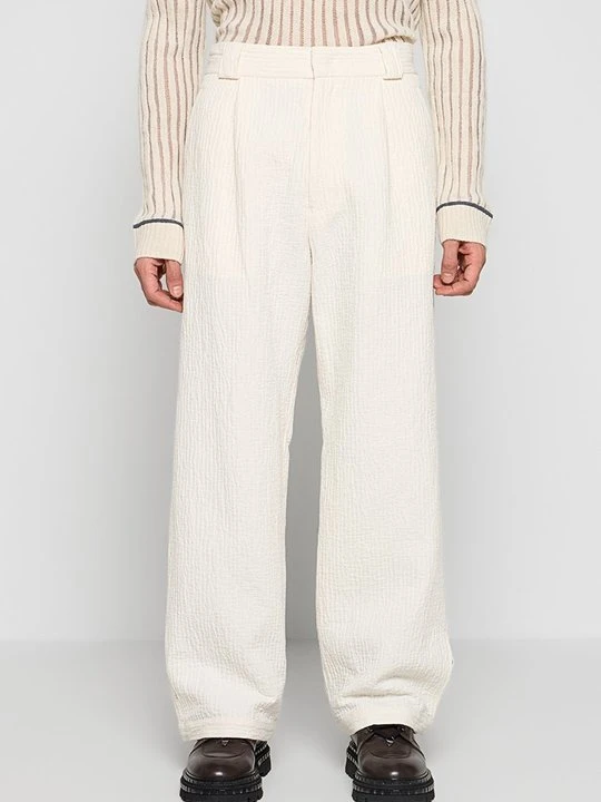 Zdjęcie produktu Spodnie materiałowe Emporio Armani mleczny