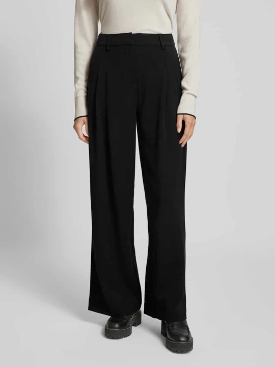 Zdjęcie produktu Spodnie materiałowe o kroju baggy fit z plisami model ‘Henrika’ MSCH Copenhagen Czarny