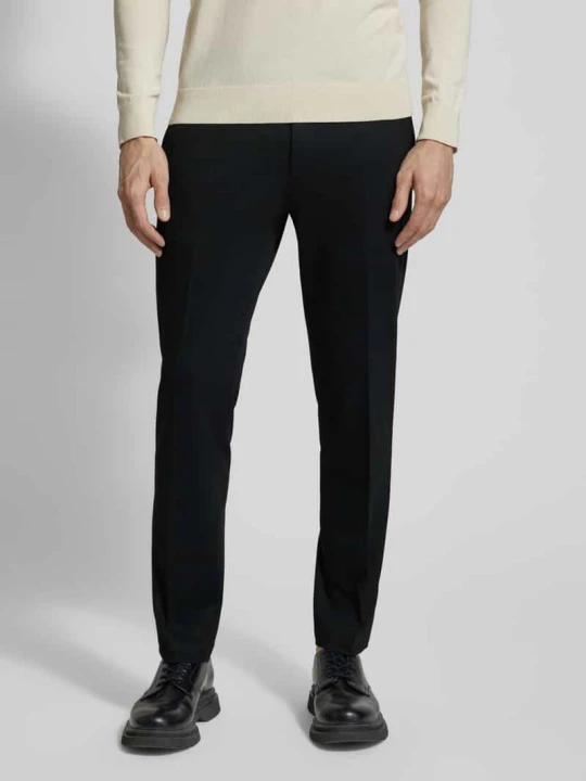 Zdjęcie produktu Spodnie materiałowe z dżerseju o kroju slim fit z mieszanki wiskozy Roy Robson Czarny