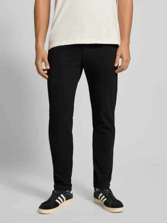 Zdjęcie produktu Spodnie materiałowe o kroju regular fit z tunelem model ‘NEWKODYL LIFE LINUS’ Only & Sons Czarny