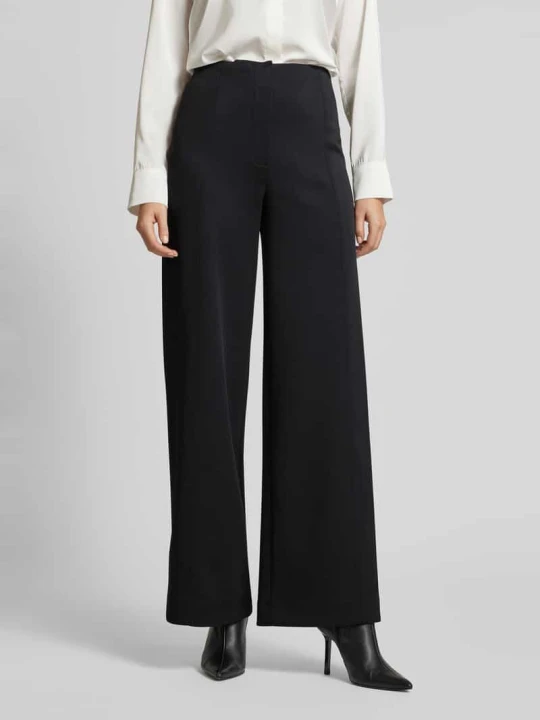Zdjęcie produktu Spodnie materiałowe o kroju relaxed fit z dodatkiem streczu model ‘LAERTE’ MM By Max Mara Czarny