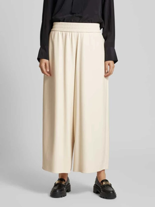 Zdjęcie produktu Spodnie materiałowe o kroju relaxed fit z elastycznym pasem model ‘GENNARO’ Weekend Max Mara Beżowy