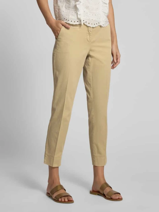 Zdjęcie produktu Spodnie materiałowe o kroju skinny fit w kant model ‘STELLA’ CAMBIO Camel