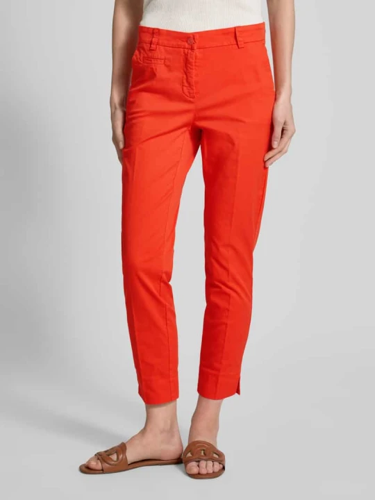 Zdjęcie produktu Spodnie materiałowe o kroju skinny fit w kant model ‘STELLA’ CAMBIO Czerwony
