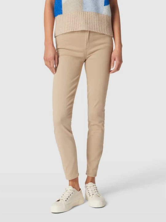 Zdjęcie produktu Spodnie materiałowe o kroju Skinny Fit z dodatkiem streczu 7 For All Mankind Beżowy