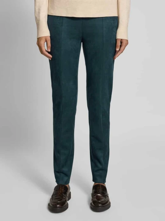 Zdjęcie produktu Spodnie materiałowe o kroju skinny fit z ozdobnymi szwami Christian Berg Ciemnozielony