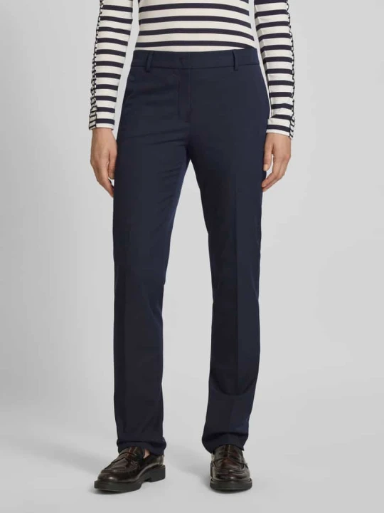 Zdjęcie produktu Spodnie materiałowe o kroju slim fit w kant Christian Berg Granatowy