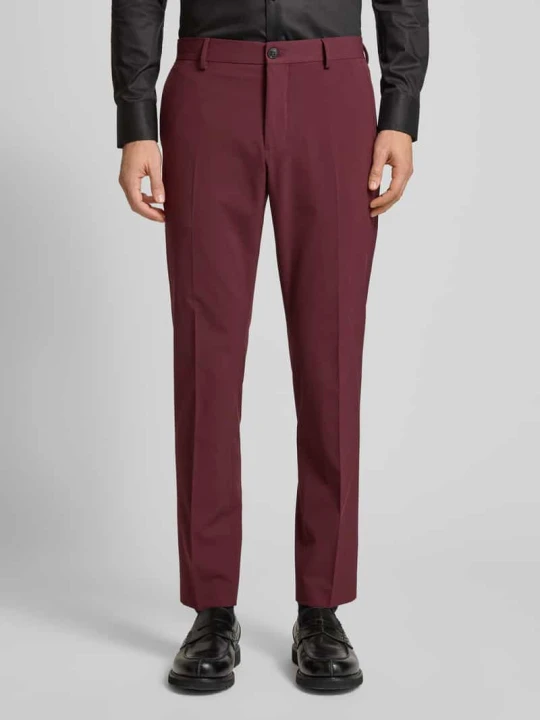 Zdjęcie produktu Spodnie materiałowe o kroju slim fit w kant model ‘LIAM’ Selected Homme Bordowy