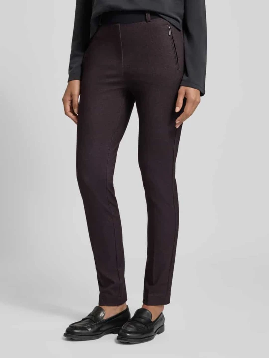 Zdjęcie produktu Spodnie materiałowe o kroju slim fit w kant model ‘Lillyth’ Raphaela By Brax Bordowy