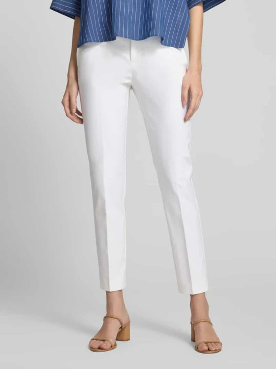 Zdjęcie produktu Spodnie materiałowe o kroju slim fit z detalem z logo model ‘LAKYTHIA’ Lauren Ralph Lauren Biały