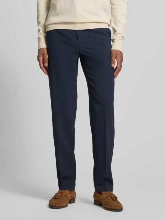 Zdjęcie produktu Spodnie materiałowe o kroju slim fit z dodatkiem wiskozy lindbergh Granatowy